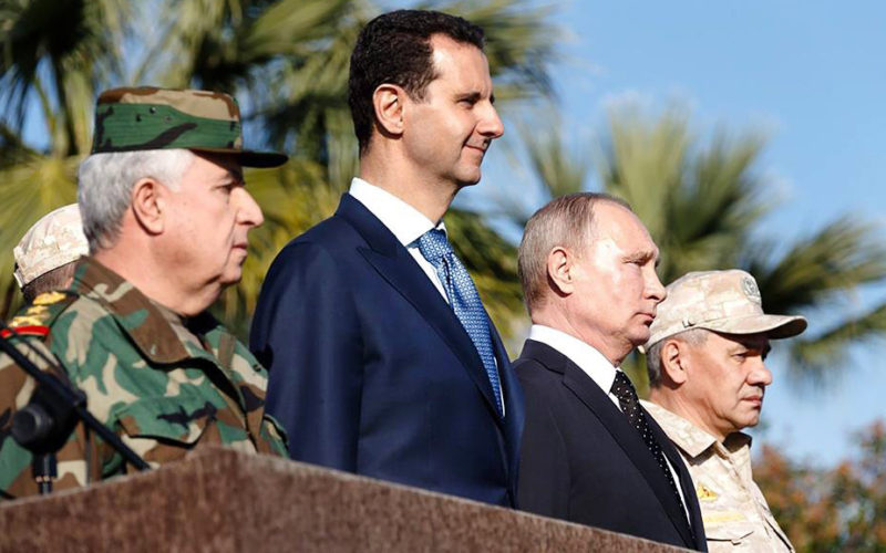 Syria-Intelligence-President-Assad-et-President-Poutine-sur-la-base-russe-de-Hmeimim-Lataquié-Syrie